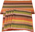 WAZAIGUR Hand Woven with 100% Cotton Placemats Colorful Placemats Braided Ribbed Durable Heat-Insulation Table Mats Set of 6,Orange