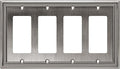 Henne Bery Sunken Pearls Heavy Duty Decorative Wall Plate Switch Plate Outlet Cover (Quad Decorator, Heirloom Silver)