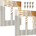 Outlet Covers Mid Century Boho Sun Beige Minimalist Abstract 2 Gang Light Switch Cover Double Rocker Wall Plate Decorative GFCI Receptacle Electrical Switchplate for Bathroom Bedroom（2 Pack）