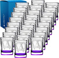 Personalized Square Shot Glasses Set of 25 Purple Bottom 2oz Engraved Initial and Name Custom Gifts, Weddings, Birthdays, Party, Event, Decorations