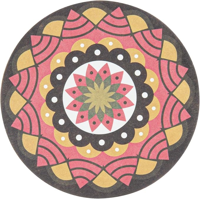 Restaurantware Super Absorbent Coasters 480 Case 4 Inch Assorted Paper Bar Coasters High-Density Pulpboard Beverage Coasters Moisture-Absorbing Durable Drink Coasters - Assorted Designs