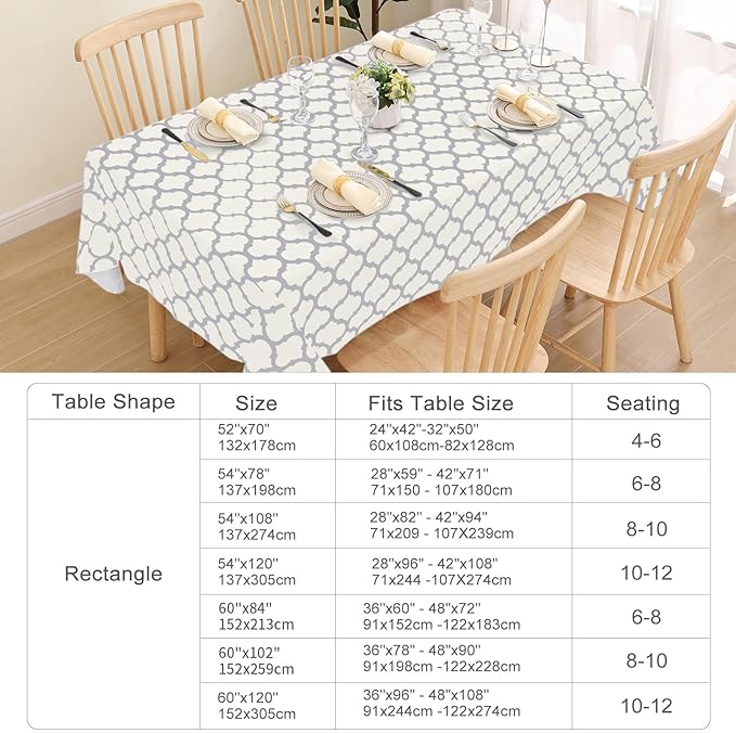 Smiry Rectangle Table Cloth, Waterproof Vinyl Tablecloth with Flannel Backing for Rectangle Tables, Wipeable Spillproof Plastic Tablecloths for Dining, Camping, Indoor and Outdoor (60"x120", Beige)
