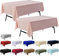 2-Pack 60x84 inch Dusty Pink Table Cloths, Solid Stain and Wrinkle Resistant Oblong Tablecloth, Premium Plain Weave Polyester Fabric Rectangle Table Linen Covers for Hotel, Banquet
