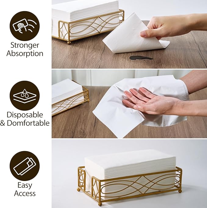 Vplus 1020 Pack Paper Napkins Guest Towels Disposable Premium Quality 2-ply Dinner Napkins Disposable Soft, Absorbent, Party Napkins Wedding Napkins for Kitchen, Parties, Dinners or Events(White)