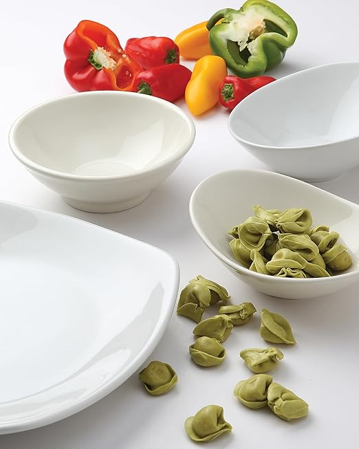 Tuxton China BEB-130B Bowl, 13 oz., 5-1/4" Diameter x 2-1/4"H, Microwave and Dishwasher Safe, Oven Proof, Fully Vitrified, Ceramic, DuraTux, American White/Eggshell, Pack of 12