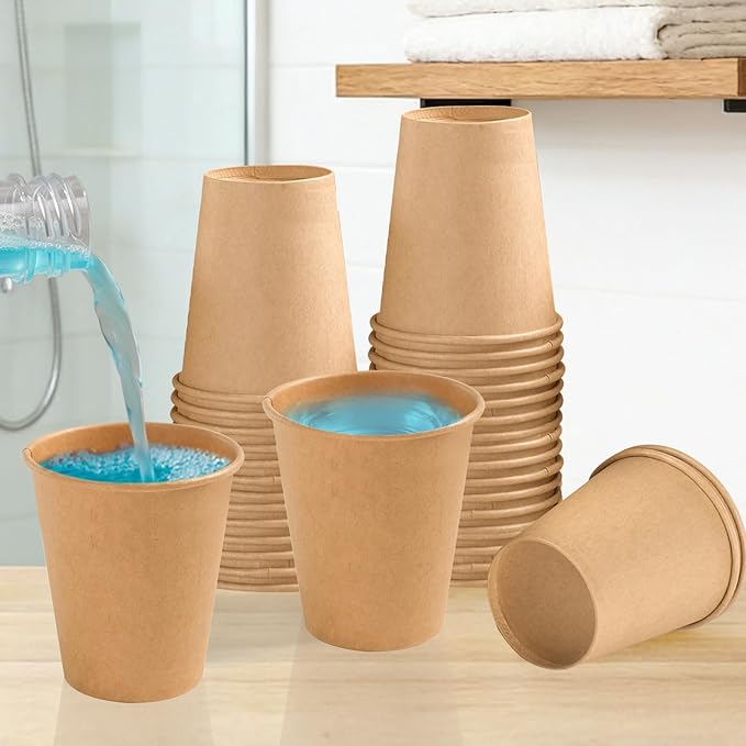 600 Pack 5 oz Kraft Paper Cups, Small Disposable Bathroom Cups, Mini Mouthwash Cups, Hot/Cold Drinking Cups for Bathroom, Parties, Picnics and Travel