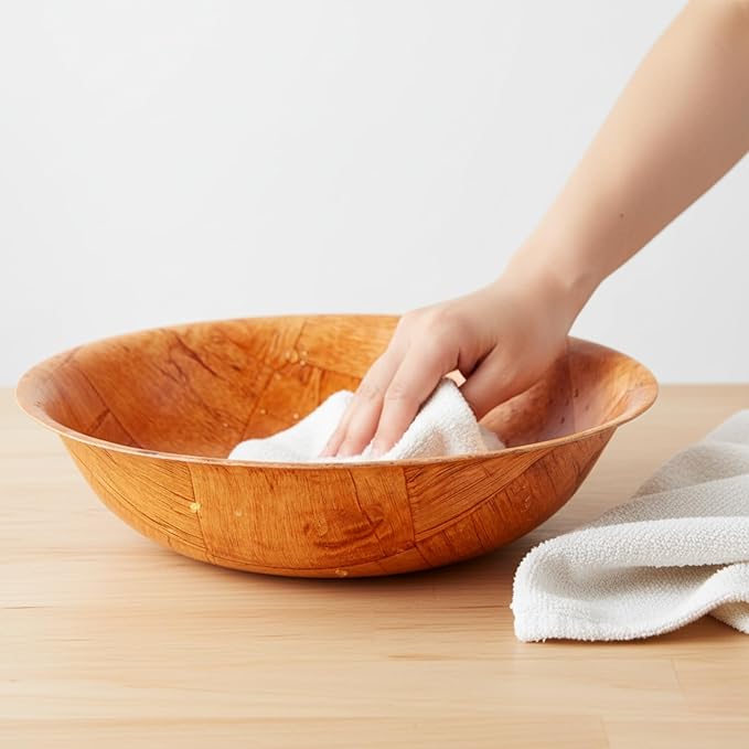 6-inch Wooden Serving Bowl, Set Of 6 | Round | Stackable | EZ To Wash | Great For Salads, Fruits, Snacks, And More [6PK]