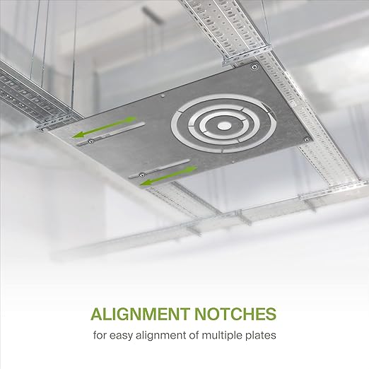 ASD 13 Inch New Construction Mounting Plate with Asymmetric Round Hole - 3/4/6 Inch Flat Steel Rough in Wafer Light Bracket, Shallow LED Recessed Lighting Housing, 72 Pack
