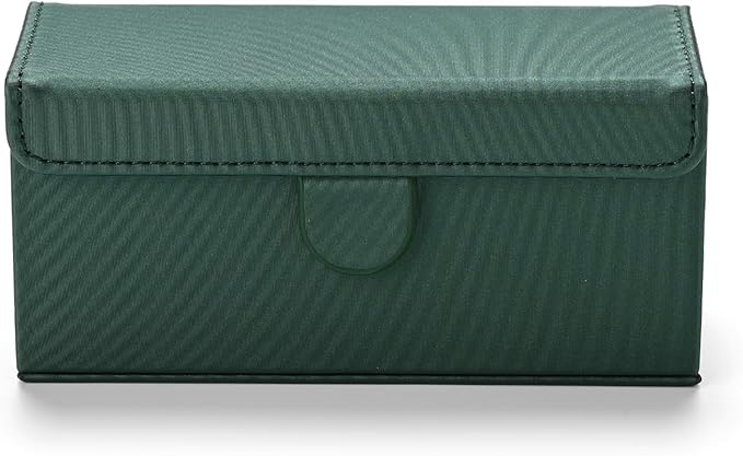 Oirlv Travel Rings Storage Box: Compact Multi-Ring Organizer Case, Premium Leather & Velvet Lined for Tangle-Free Protection, Portable Jewelry Case for Weekend Trips & On-the-Go(Green)
