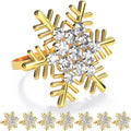 ZeeDix Christmas Gold Snowflake Napkin Rings Set of 8, Napkins Ring for Dinning Table - Rustic Dinner Tables Decoration for Wedding Receptions Christmas Thanksgiving Holiday Party Dinner Parties