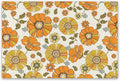 Vintage Boho Plant Floral Placemats，60S 70S Groovy Table Mats for Kitchen Decor Dinner Indoor Retro Hippie Floral Decoration Table Mats Placemat 18"x12" 6 PCS