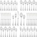 40 Piece Silverware Set Service for 8,Premium Stainless Steel Flatware Set,Mirror Polished Cutlery Utensil Set,Durable Home Kitchen Eating Tableware Set,Include Fork Knife Spoon Set,Dishwasher Safe