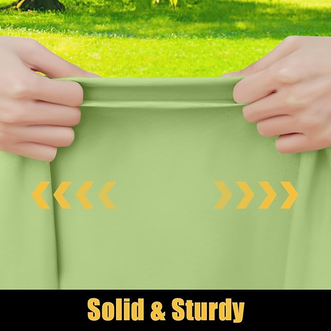 Smiry Rectangle Picnic Table Cloth, Waterproof Elastic Fitted Tablecloths for 6 Foot Tables, Washable Polyester Table Cover for Camping, Indoor and Outdoor (Sage Green, 30"x72")