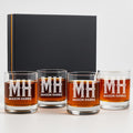 Froolu Personalized Scotch Whiskey Glasses Set - Premium Customizable Monogram Designs
