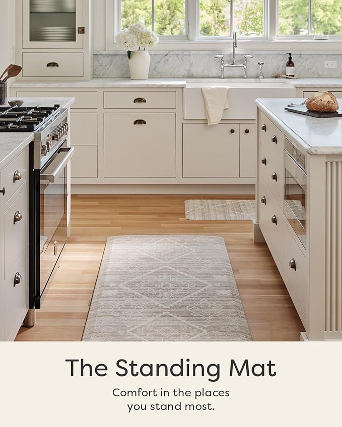 House of Noa Nama Standing Mat – Anti-Fatigue Cushioned Kitchen Mats for Floor | Ergonomic Bounce-Back Foam Kitchen Mats | Anti-Fatigue Mats for Kitchen & Standing | Ula Driftwood | 30"x72"