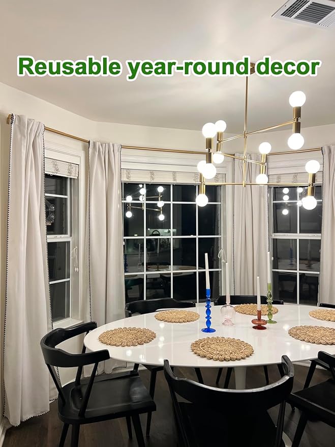 13.8" Set of 6 Round Corn Husk Placemats | Boho Woven Rattan Table Mats | Farmhouse Wicker Spring Plate Chargers Like Water Hyacinth, Seagrass for Wedding, Party, Christmas, Events