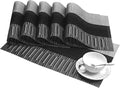 SHACOS Woven Vinyl Placemats for Dining Table Set of 6 Non Slip PVC Bamboo Basket Weave Table Place Mats (6, Ombre Black Gray)