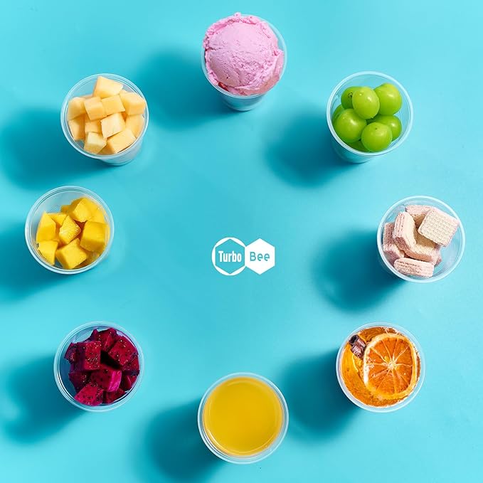 Turbo Bee 5oz Disposable Plastic Cups 500 Pack - Small Drinking & Sample Cups, Bulk Multi-Use Tumblers for Beverages, Mini Desserts, Home, School, Parties, or Commercial Use