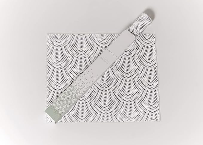 Mintrico placemat for Dining Table Set of 2 Silicone Heat Resistant Non Slip (Fans)