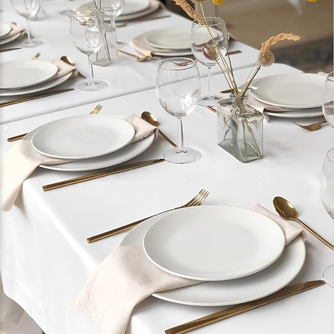 20 Piece Ceramic Appetizer Plates, 5.6 Inch Small Dessert Plates Set, White Round Plates for Bread, Butter, Snack, Lightweight Dinnerware Saucer Sets - Ivory, Oven, Microwave & Dishwasher Safe