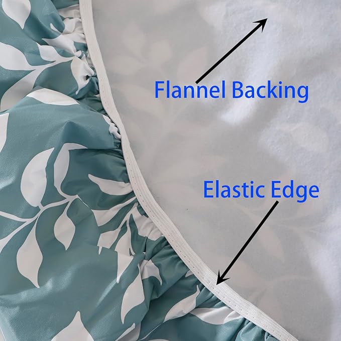 Walrus Round Vinyl Fitted Tablecloth with Flannel Backing Elastic Edge Design Table Cover Waterproof Oil-Proof PVC Table Cloth Stain-Resistant Best for 32"-36" Round