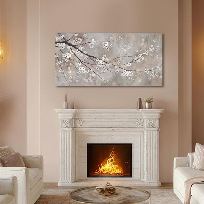 XIANSHOU Flowers Wall Art Plum Blossom Artwork Nature Wall Decor Canvas Prints Pictures Large Poster Arts 24"x48"