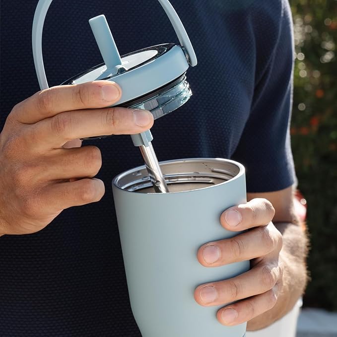BrüMate Resa 25oz 100% Leakproof Travel Tumbler with Handle & Straw | Flexible SoftSip Straw | Silicone Sleeve for Durability | Stainless Steel | Cup Holder & Travel Friendly Water Bottle | (Juniper)