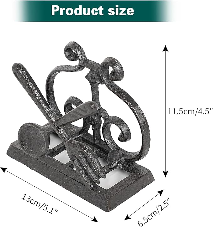 Sungmor Vintage Cast Iron Napkin Holder, Rustic Farmhouse Napkins Holder, Freestanding Table Napkins Stand, Pretty Tableware Decor Paper Napkin Rack, Home Restaurant Dining Table Square Napkin Holder