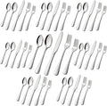 Stainless Steel Flatware Set Forks Knives and Spoons Set For Home and Restaurant Kitchen Cutlery Set Rust Resistant Utensil Sets (80, Silver)