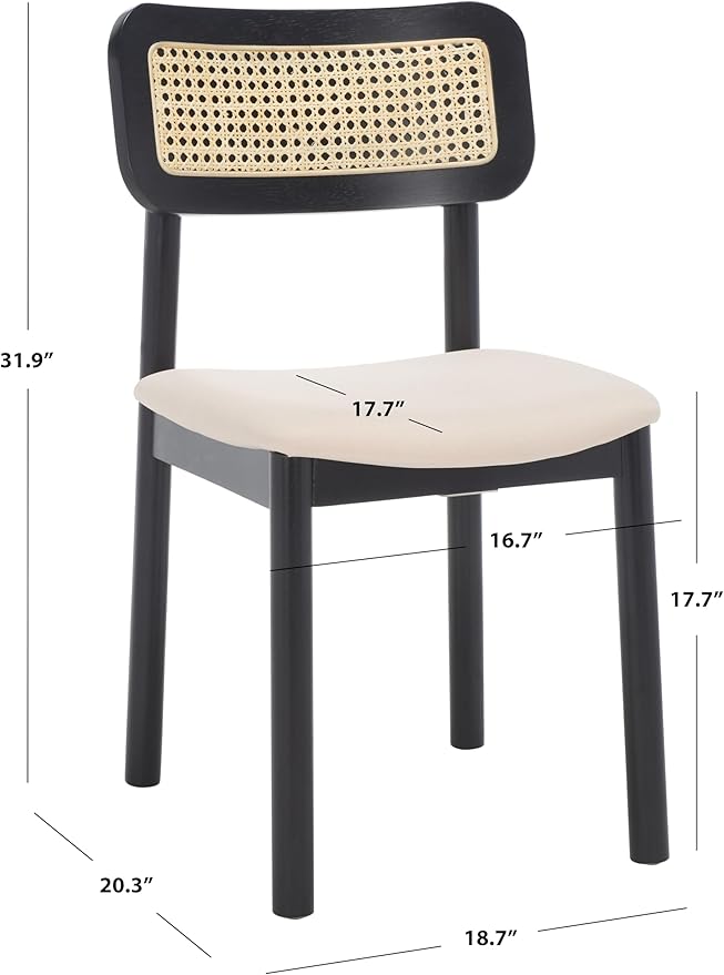 SAFAVIEH Home Collection Egon Coastal Black/White Dining Chair Set of 2