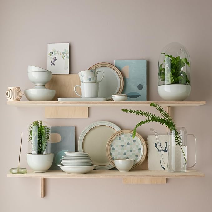 Denby - Heritage Atrium Dinner Plates Set of 4-10.8in Natural Style Ceramic Stoneware Tableware - Dishwasher & Microwave Safe - Scratch Resistant - Large Dinnerware, Lunch Plates For Everyday Use