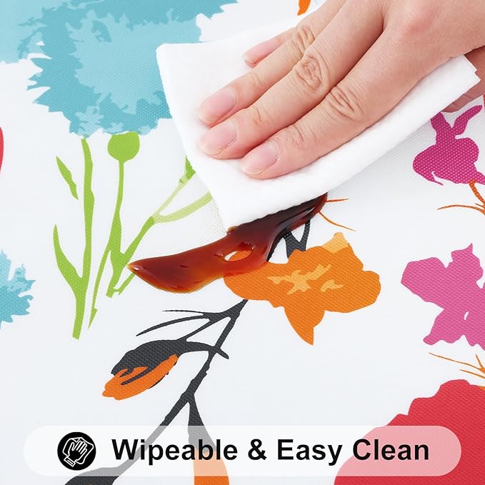 Smiry Rectangle Table Cloth Cover, Waterproof Elastic Fitted Picnic Tablecloth for 6 Foot Tables, Wipeable Flannel Backed Vinyl Tablecloths for Camping, Dining, Outdoor (Off White, 30" x 72")