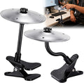 2PCS Desktop Crash Cymbal with Clamp Mount, Desk Symbol Drum for Desk Edge, Easy Install, Fun Desk Accessory for Drummers & Music Lovers, Cool Tabletop Accessories for Entertainment - Silver
