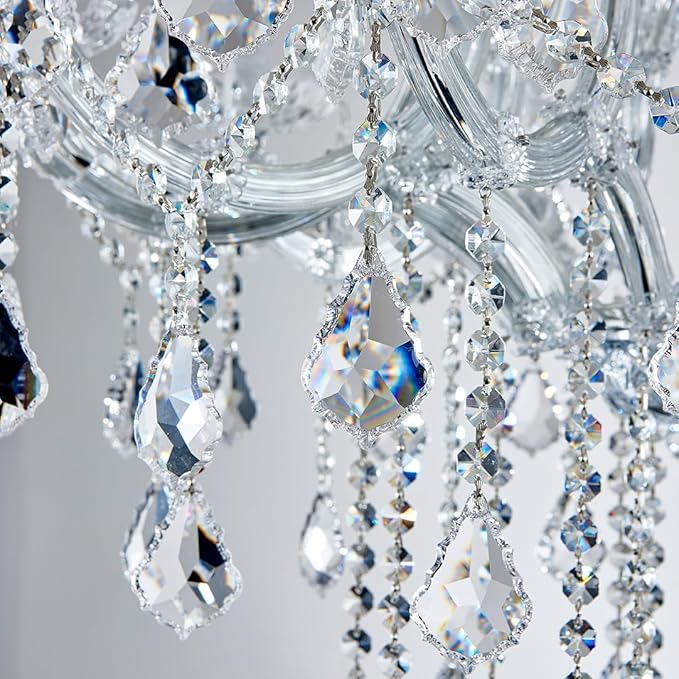 Modern Crystal Chandelier Light Fixtures - Luxury Maria Theresa Chrome Chandeliers for Dining Room, Kitchen Island, Living Room, Bedroom, 10 Lights