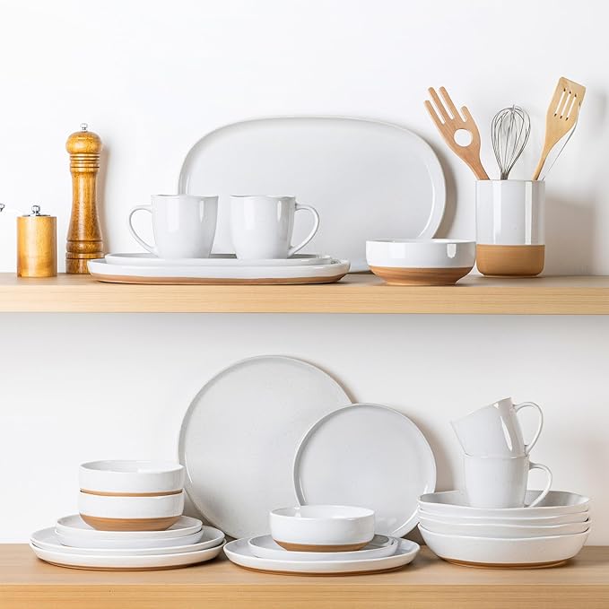 AmorArc Large Ceramic Serving Platter, 15.5"/14"/12.2" Oval Platters Microwave Safe, Serving Trays for Wedding, Stoneware Serving Dish for Entertaining&Party, Set of 3