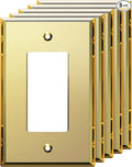 LIDER Reflective Acrylic Decorator Wall Plate, Mirrored Light Switch Plate, Plexiglass Outlet Cover, Acrylic Glass, Oversized 1-Gang 5.25" x 3.44", LWP-31O-AGD5P, Gold, 5 Pack