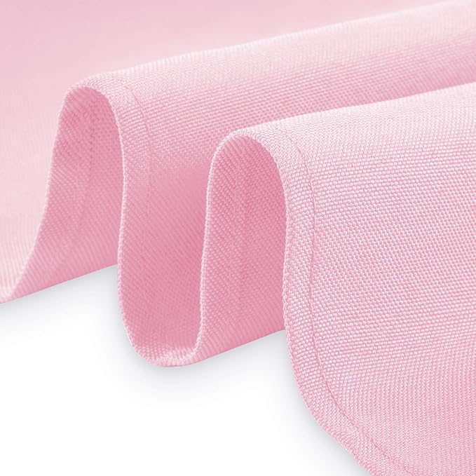 Lann's Linens 90 x 156 Inch Rectangular Tablecloth, Washable Polyester Fabric Table Cloth for Dining Tables, Parties, Restaurants, Weddings - Pink
