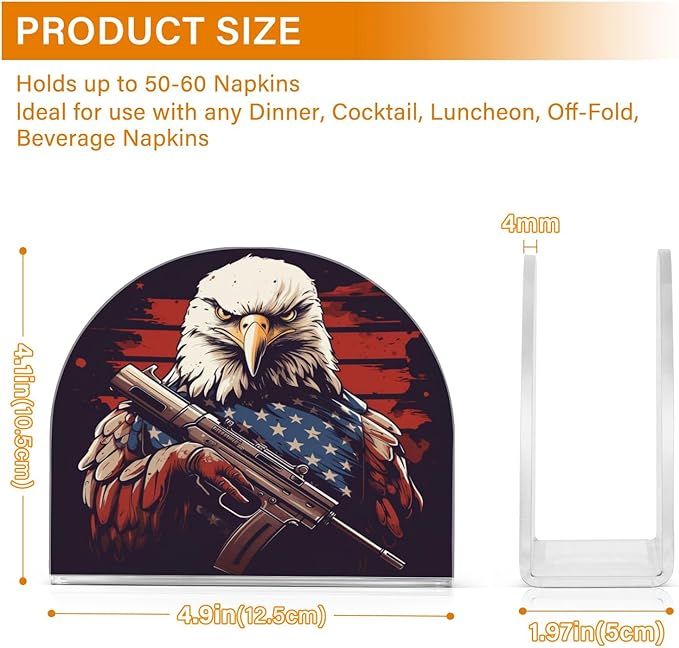 Napkin Holder National Flag Crystal Clear Acrylic Napkin Holders Paper Napkin Holder Dining Table Dispenser for Kitchen Restaurant Home Decor Bar Accessories