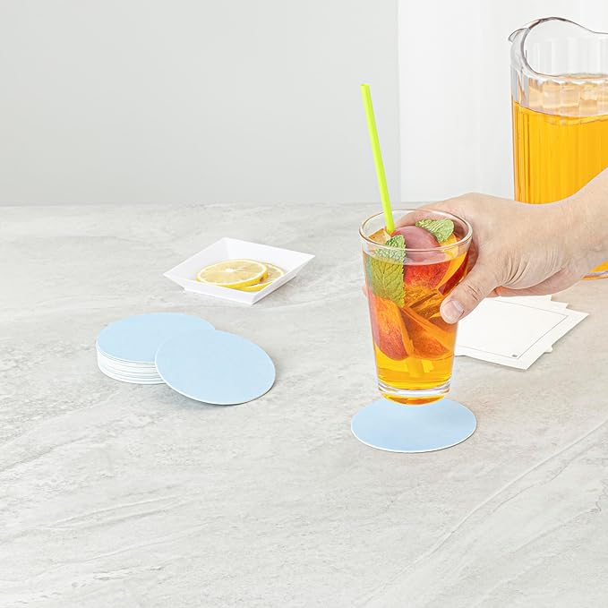 Restaurantware Paper Coasters 100 Pack of 3.5 Inch Disposable Beverage Coasters Absorbent for Hot and Cold Drinks Black Coffee Cup Essentials for Table Decor, Kitchen, Home Patio or Living Room