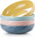 8.5Inch Pasta Bowls, 36OZ Serving Bowls, Salad Bowls Set of 4 Ceramic Sturdy & Stackable, Ideal for Housewarming, Festivals, Multicolor (36 OZ)