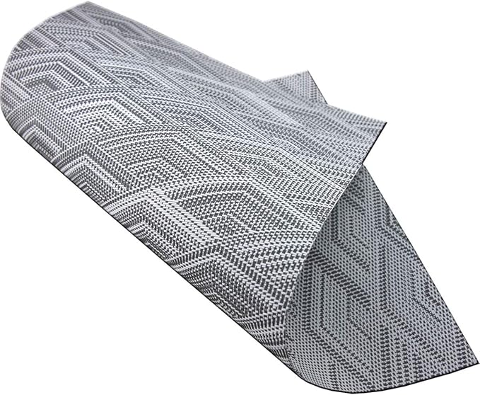 Druable Placemats Set of 8, Plastic Heat-Resistant Non-Slip Vinyl Place Mats Washable Easy to Clean Indoor Outdoor (18"x12", Dark Grey)