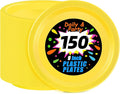 WELLIFE Yellow Plastic Party Plates 9 Inch -150 Count, Disposable Plastic Dinner Plates for Easter Spring Parties Mother's Day Picnic BBQ