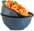 MEKY Serving Bowls, 9 Inch Large Ceramic Salad Bowls for Kitchen, 84 Ounce Mixing Bowl Set of 2, Perfect for Cooking Baking Soup Pasta Fruit and Popcorn, Microwave and Dishwasher Safe, Blue