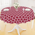 Smiry Round Plastic Table Cloth, Waterproof Vinyl Tablecloth with Flannel Backing for Round Tables, Wipeable & Spillproof for Dining, Camping, Indoor and Outdoor (60" Round, Burgundy)