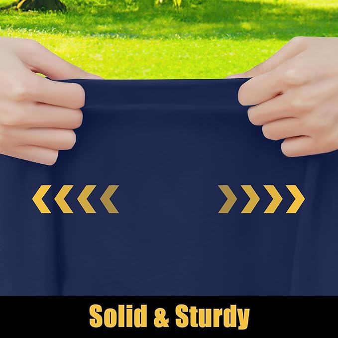 Smiry Rectangle Picnic Table Cloth, Waterproof Elastic Fitted Tablecloths for 4 Foot Tables, Washable Polyester Table Cover for Camping, Indoor and Outdoor (Navy, 24"x48")