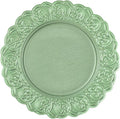 100 Pcs Antique Charger Plates Bulk, 13in Reusable Serving Plates Embossed Rim Plastic Party Dinner Plate Chargers Round Decorative Server Plate for Wedding Party Event Tableware