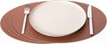 Nikalaz Oval Placemats Set (Pack of 4) Recycled Leather Table Mats 18 x 13 inches (45.7 x 33 centimetres), Kitchen Dining Table Decor by Nikalaz (Dirty Brown)
