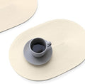 FunWheat Oval Braided Placemats Set of 8 Table Mats for Dining Tables Washable Heat Resistant Place Mats for Indoor Outdoor Use 12 x18 Inch(Oval Beige, 8pcs)