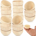 25 Pcs Wooden Pinch Bowl 1.5 oz Mini Wooden Bowl 2.24 x 1.18 Inch Round Bowls for Kitchen Rice Soup Noodle Dipping Sauce Nuts Condiments