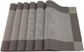 Gugrida Vinyl Coffee Placemats Heat Resistant Dining Table Mats Non-Slip Washable Place Mats Set of 6 （Coffee）
